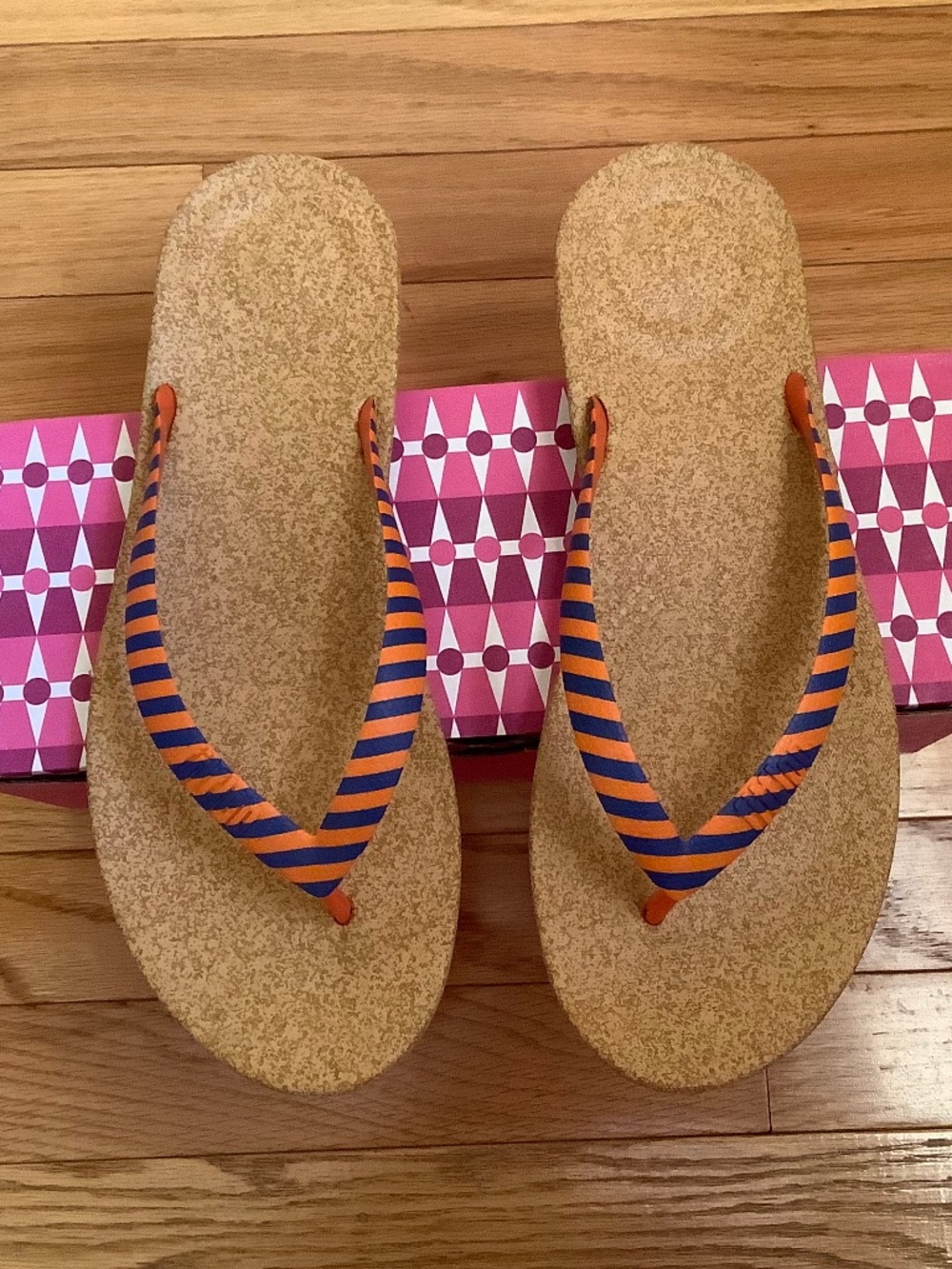 Fitflops Men’s IQUSHION Thong Sandal Red Orange/ Blue Haze Mix SZ 11&12